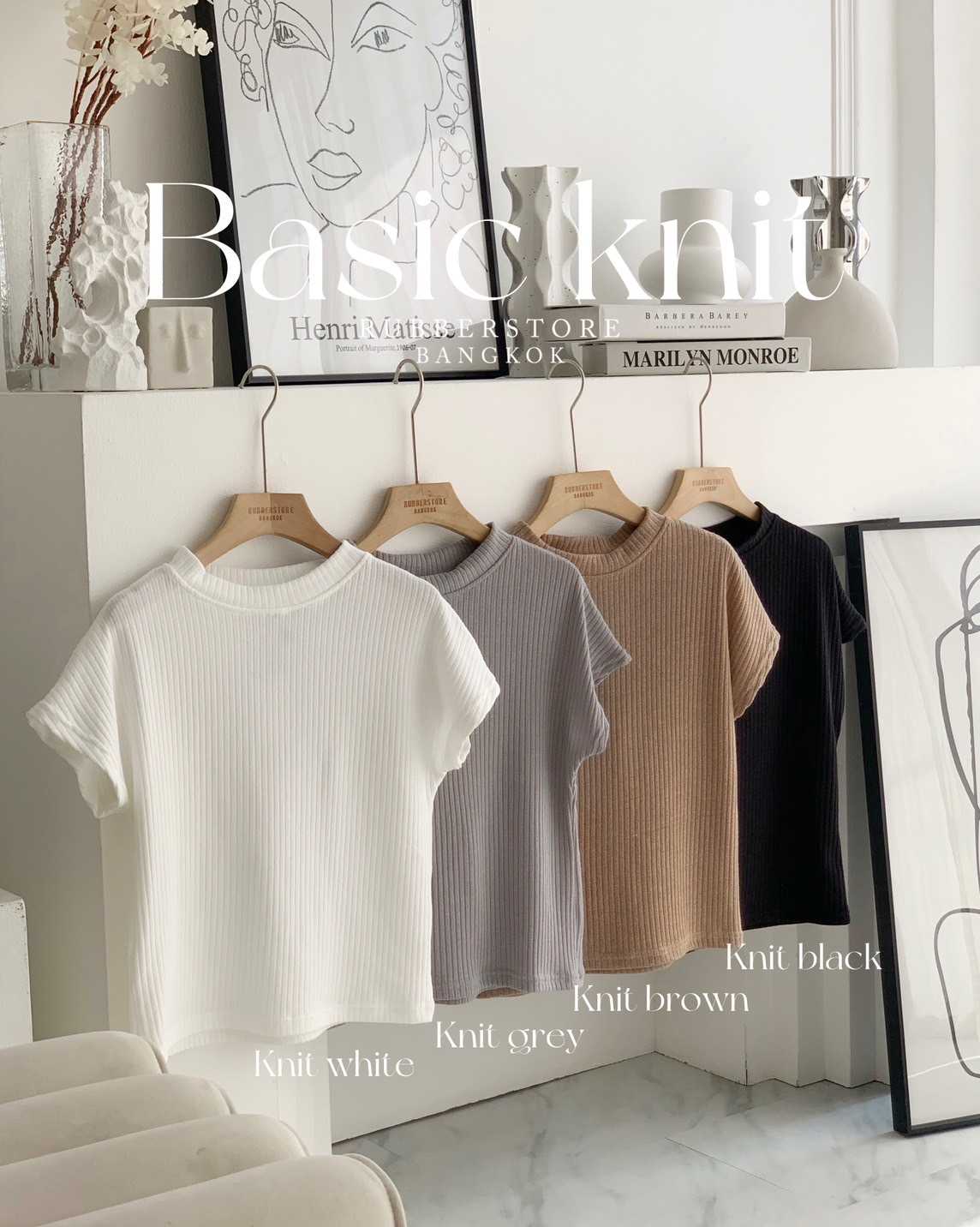 Basic  Knit เสื้อยืด คอกลม