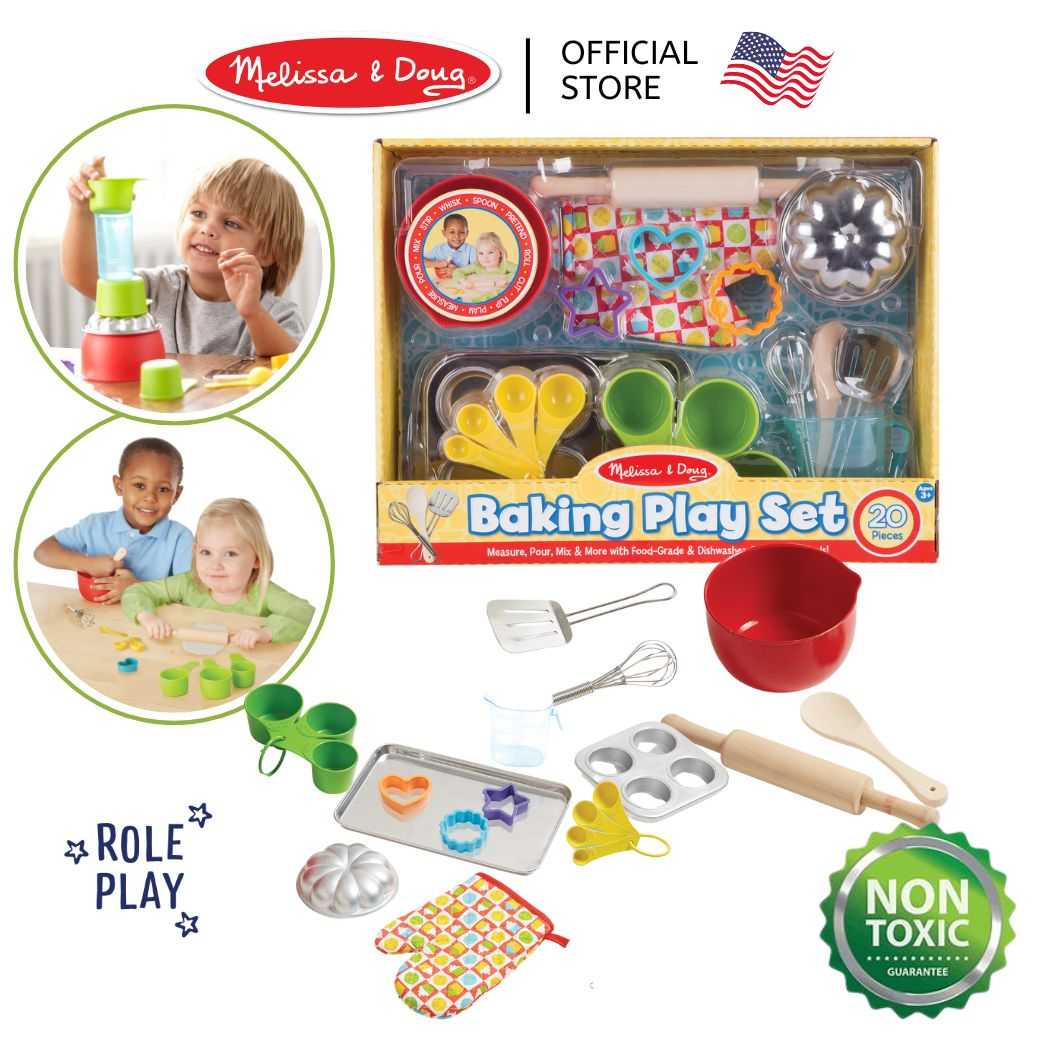 (ของแท้ USA) ของเล่นทำขนม อุปกรณ์ทำเบเกอรี่ Melissa & Doug Baking Play Set เล่นทำอาหาร ทำครัว 9356