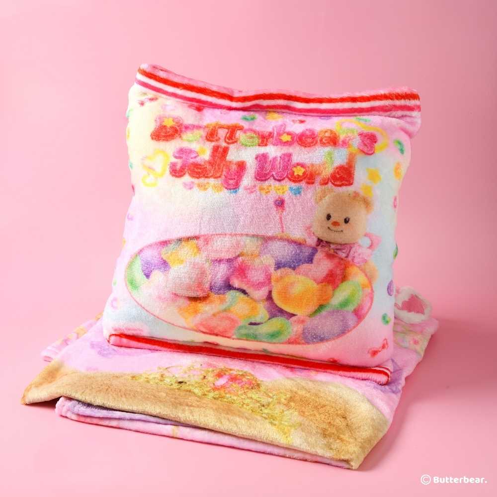 หมอนผ้าห่ม บัตเตอร์แบร์ เจลลี่เวิลด์ (Butterbear’s Jelly World Pillow Blanket)