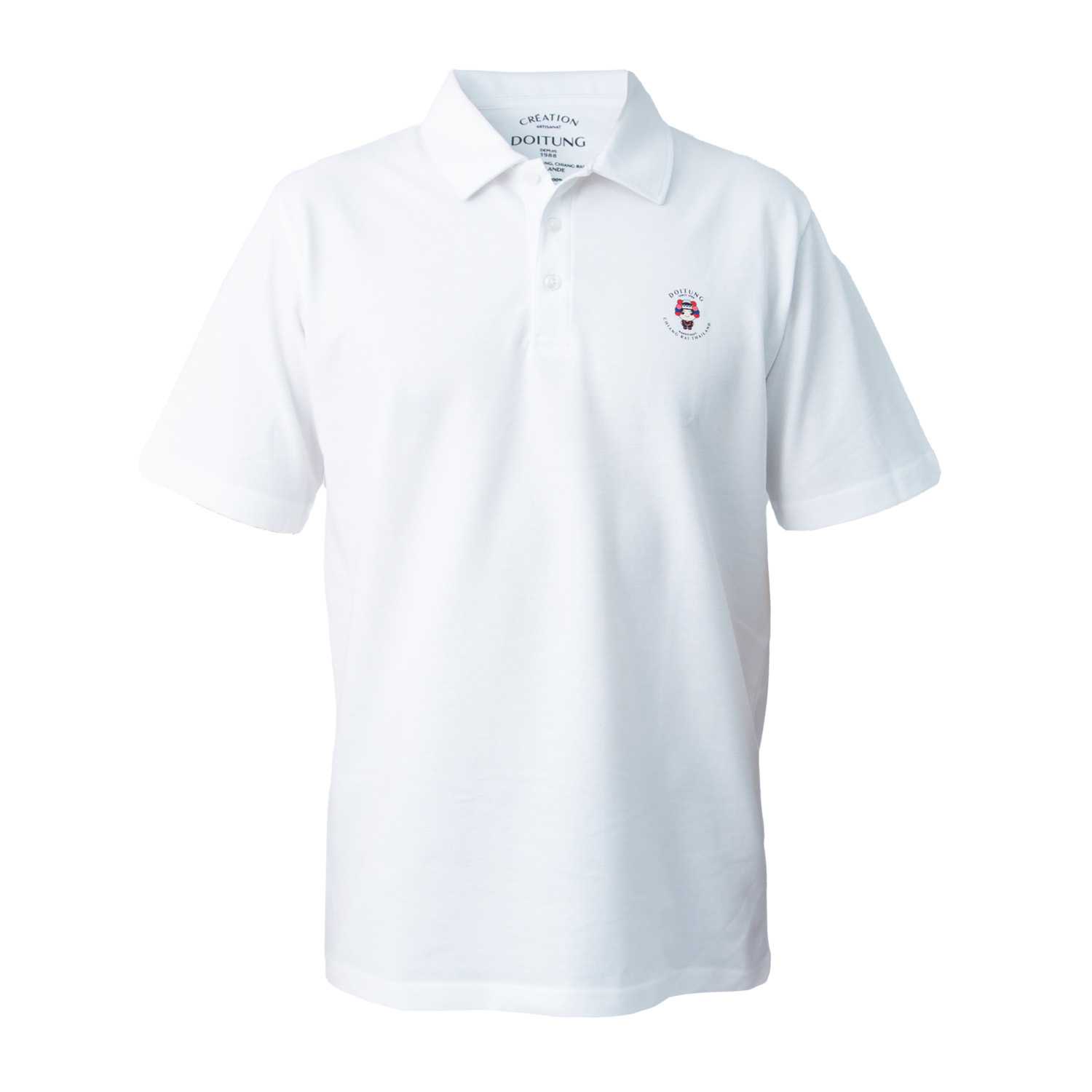 เสื้อ Polo . Doitung Since 1988 . White S
