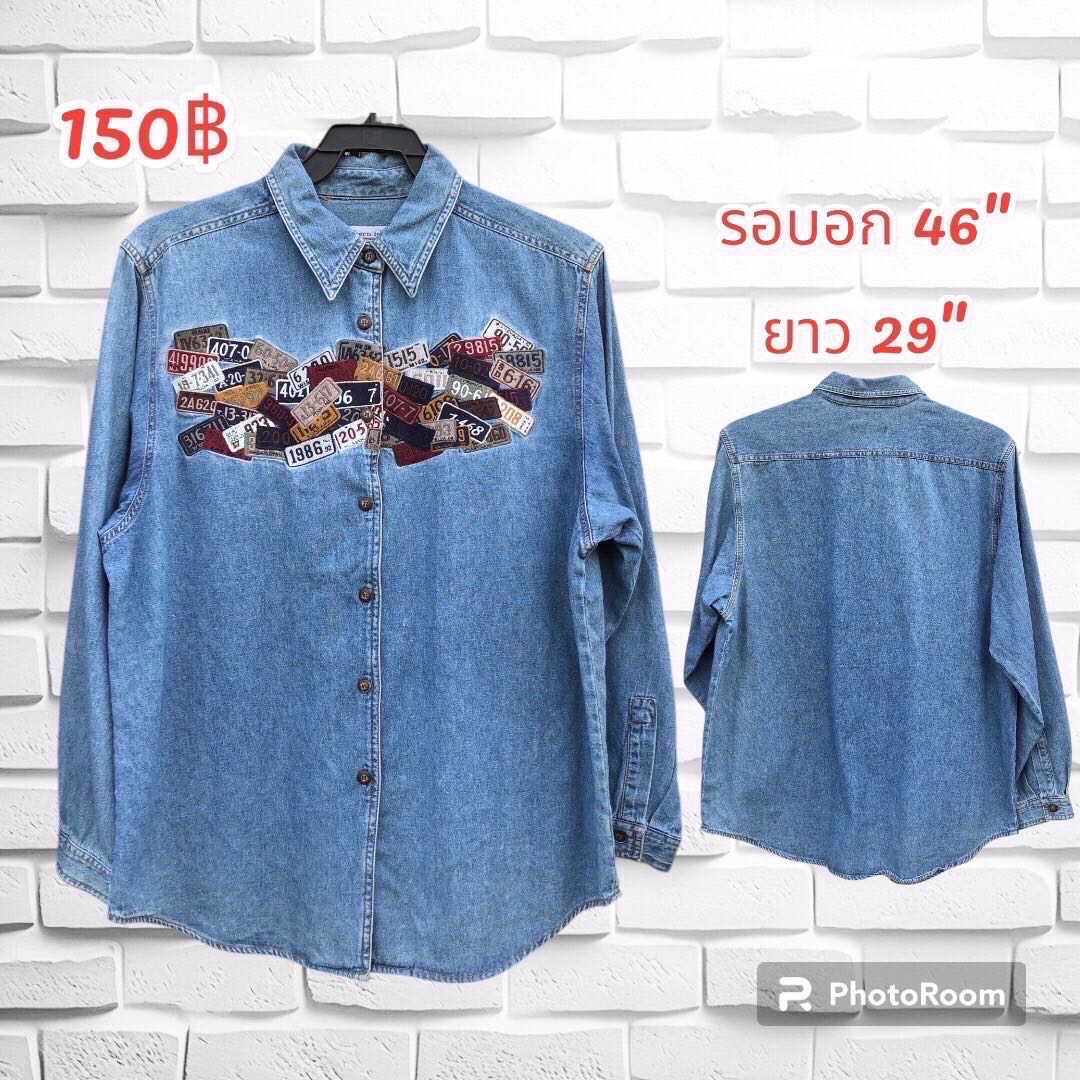 เสื้อยีนส์เนื้อบางวินเทจ งานแบรนด์ห้าง งานนอกมือ2