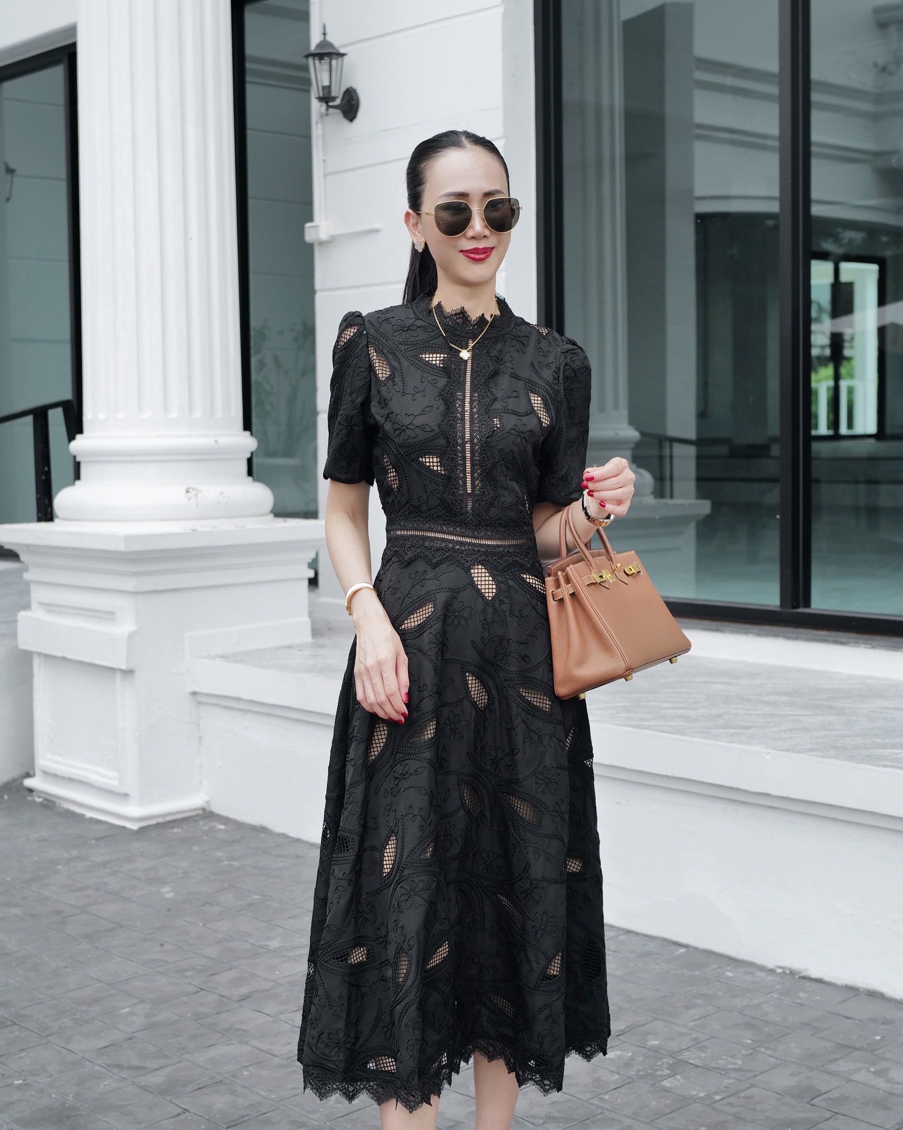 📌พร้อมส่ง…COTTON BLACK LACE DRESS (P970009)