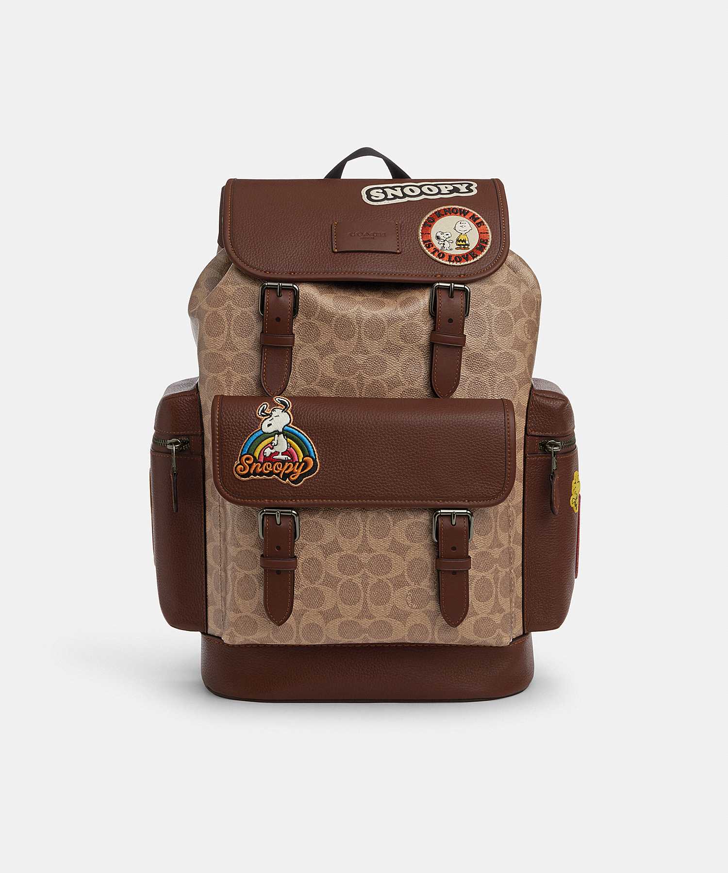 COACH X PEANUTS SPRINT BACKPACK IN SIGNATURE CANVAS WITH PATCHES CBI44 QBTAM