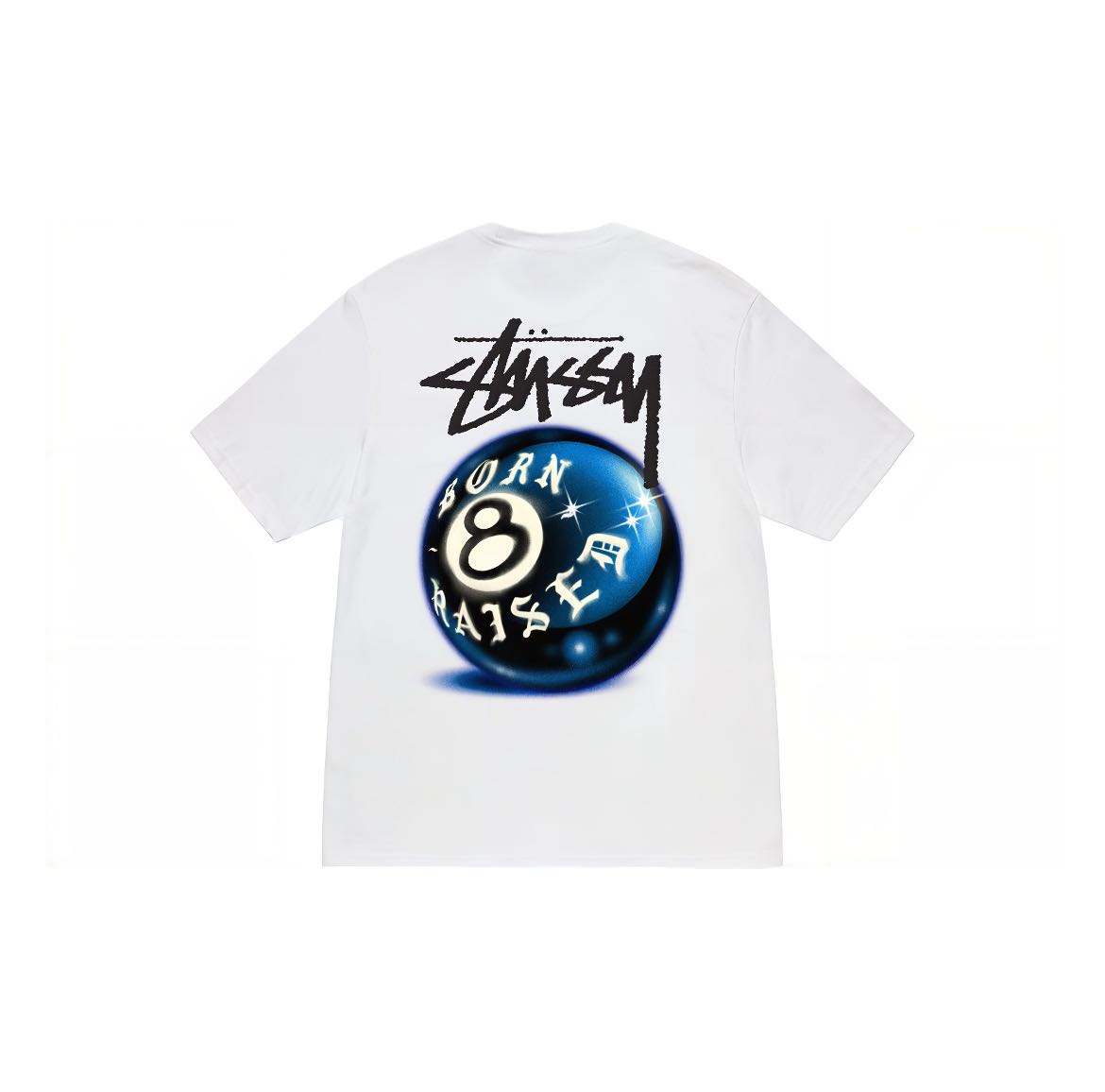 Stussy & Born x Raised 8 Ball Tee White