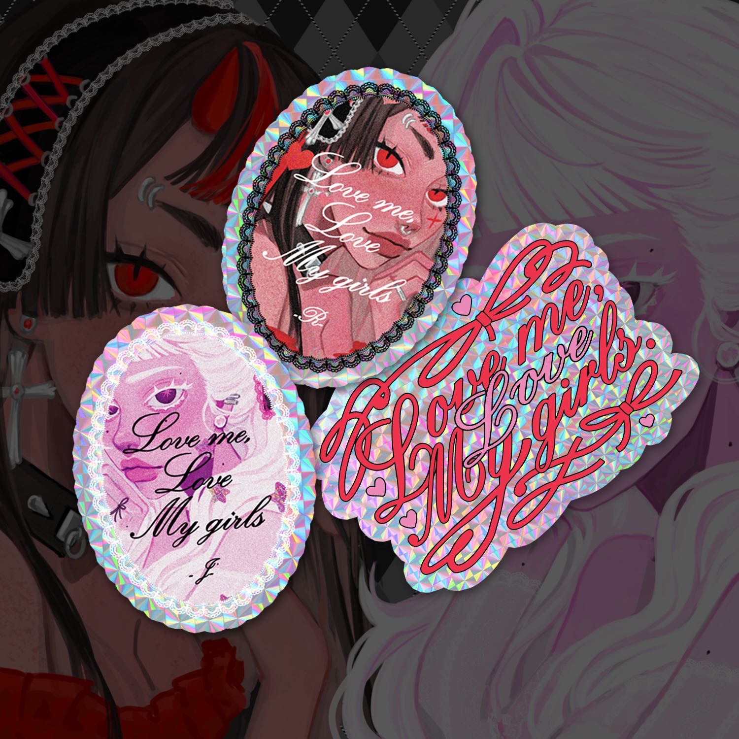 ℒℴ𝓋ℯ 𝓂ℯ， ℒℴ𝓋ℯ 𝓂𝓎 𝑔𝒾𝓇𝓁𝓈．JUMBO STICKER