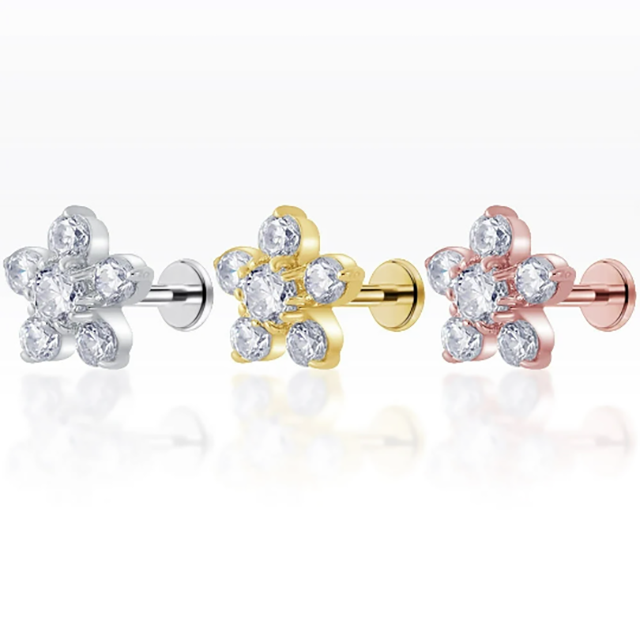 PiercingRoomByJay Flower piercing เงินแท้ (ราคาต่อชิ้น)