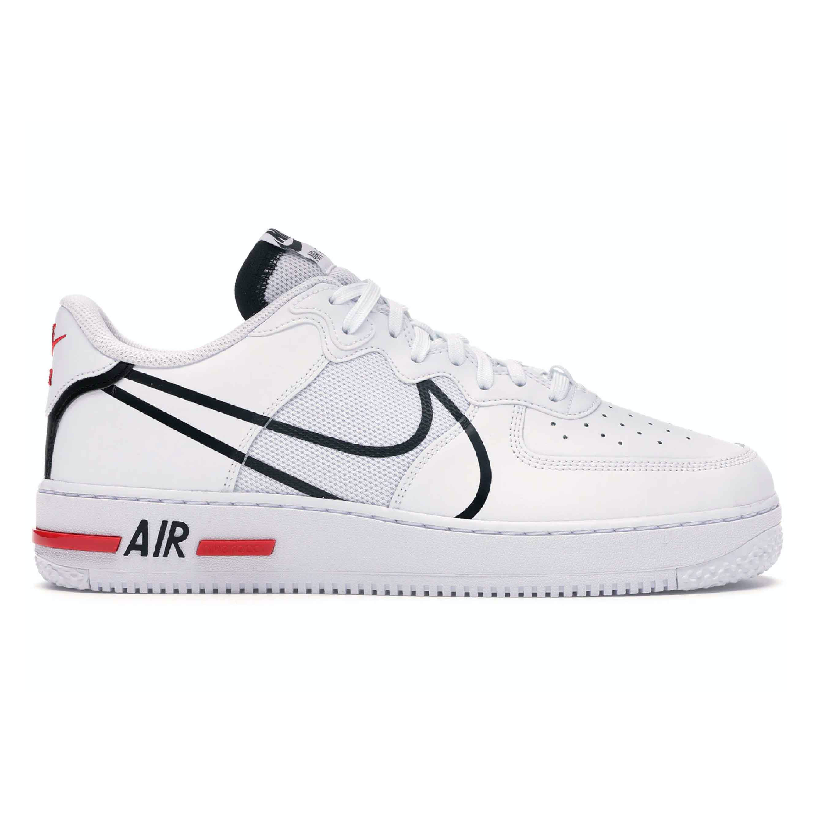 Nike Air Force 1 React White Black Red