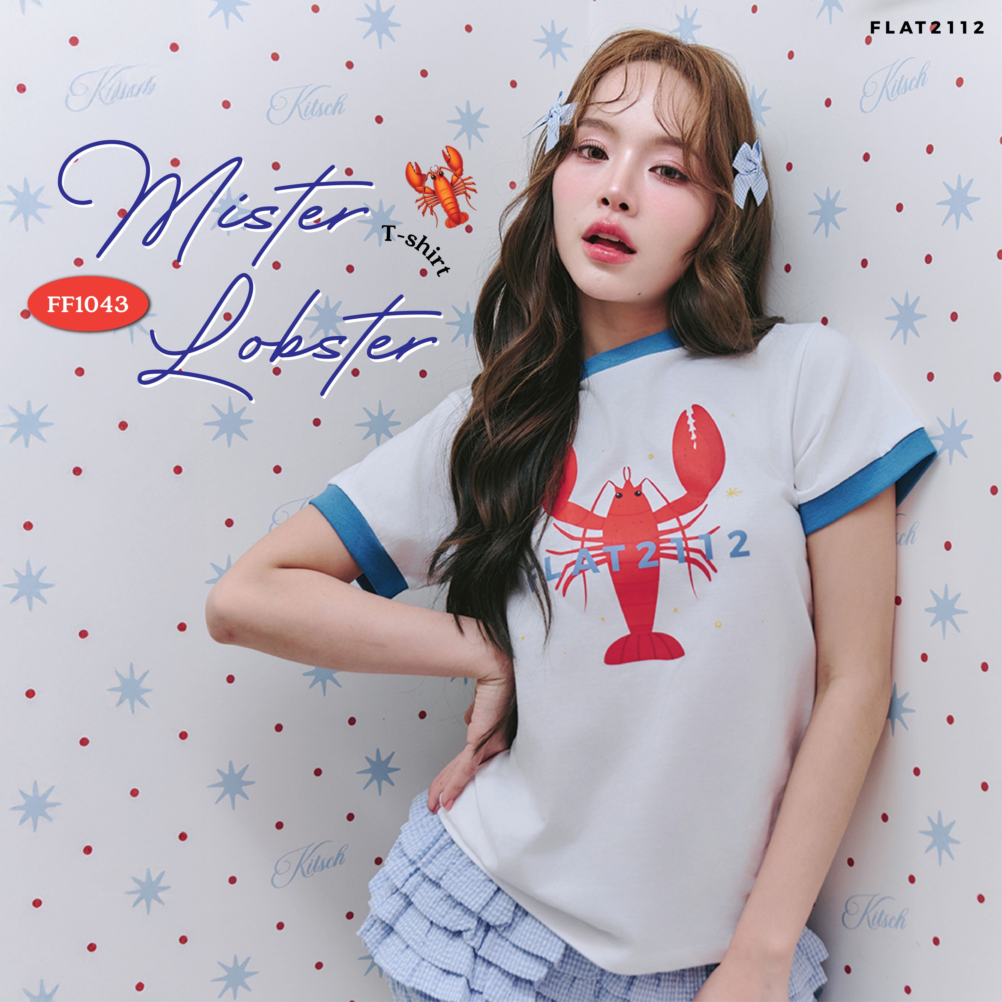 FLAT2112 FF1043 : MISTER LOBSTER T-SHIRT เสื้อยืด เสื้อโอเวอร์ไซส์  เสื้อยืดคอกลอม เสื้อแขนสั้น