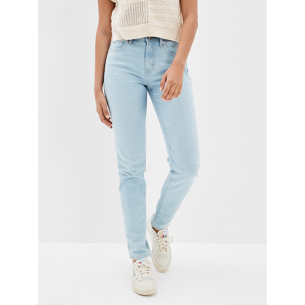 American Eagle กางเกงยีนส์ผู้หญิง 90S SKINNY JEANS - ZIPPER HEM สี BRIGHT BLUE - 043-4048-426