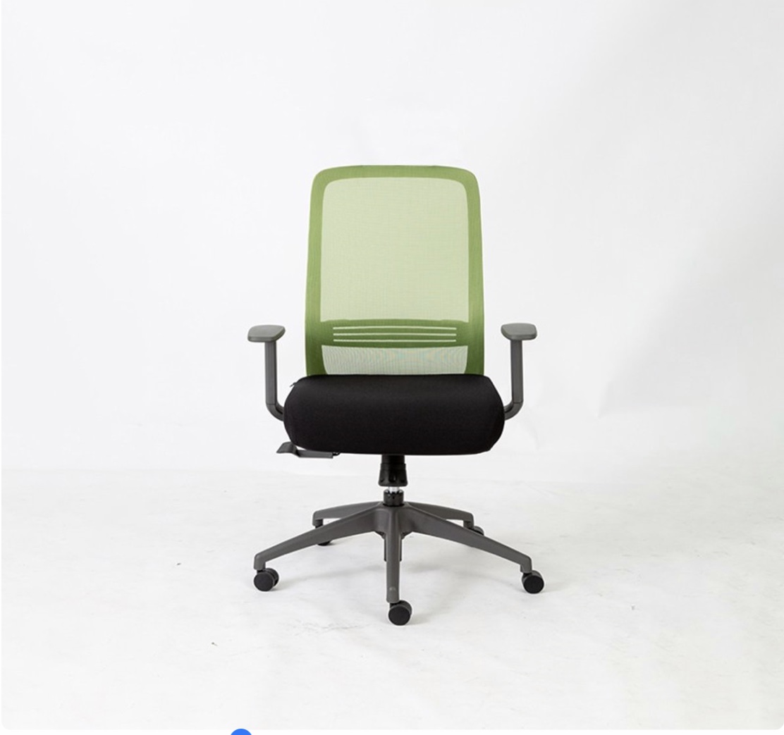 Modernform เก้าอี้สำนักงาน รุ่น ERA S พนักพิงกลาง แขนปรับได้ ขาไนลอน เบาะผ้าดำ พนักตาข่าย