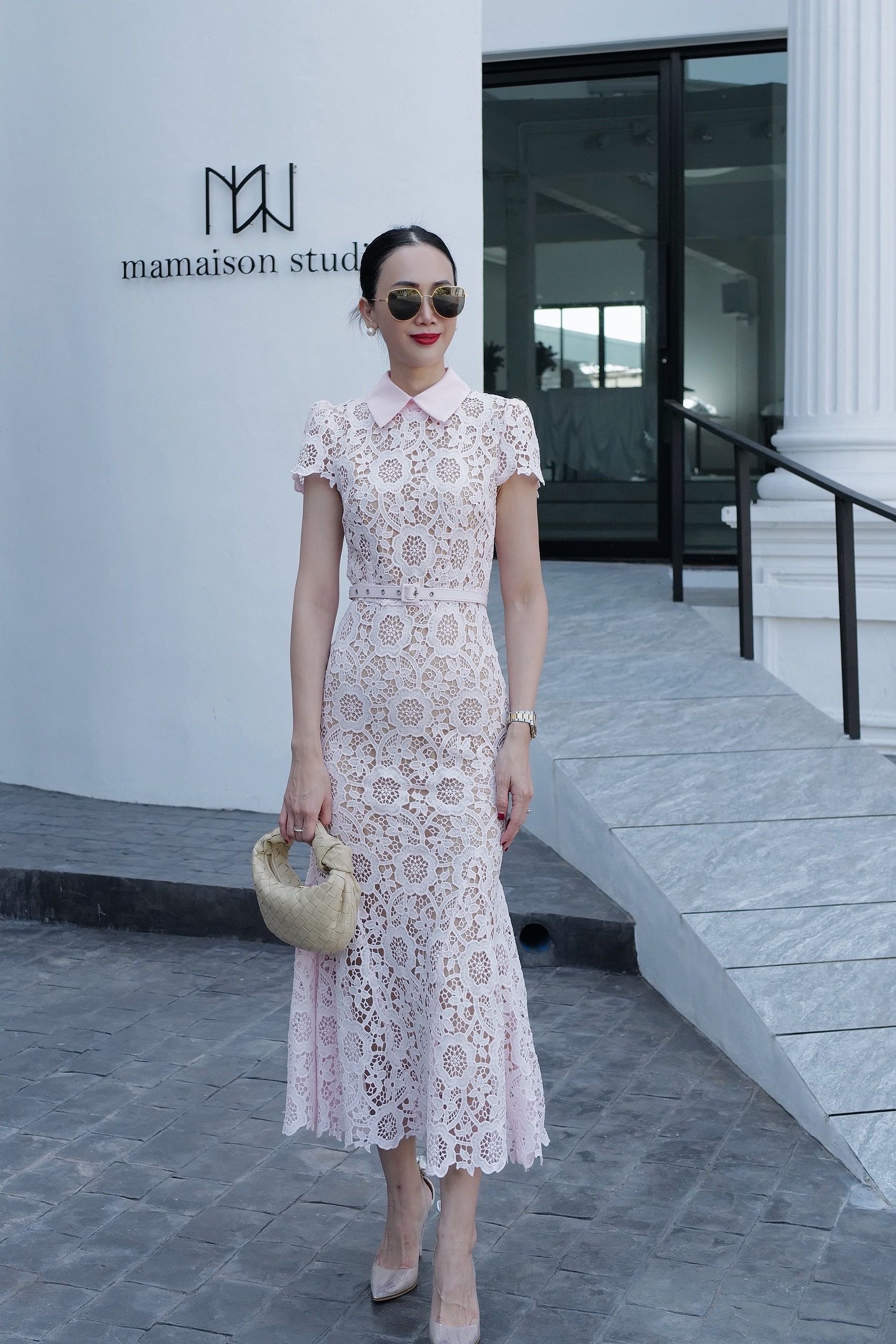 📌พร้อมส่ง…BABY PINK COTTON LACE DRESS 