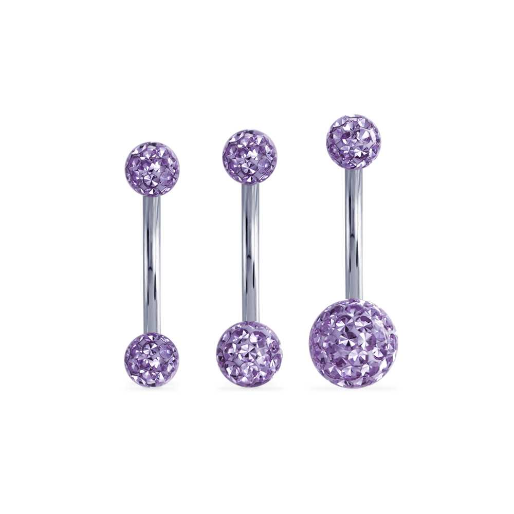 PiercingRoom by jay จิวสะดือ Preomium Preciosa Light Amethyst Crystal Titanium G23 (ราคาต่อชิ้น)