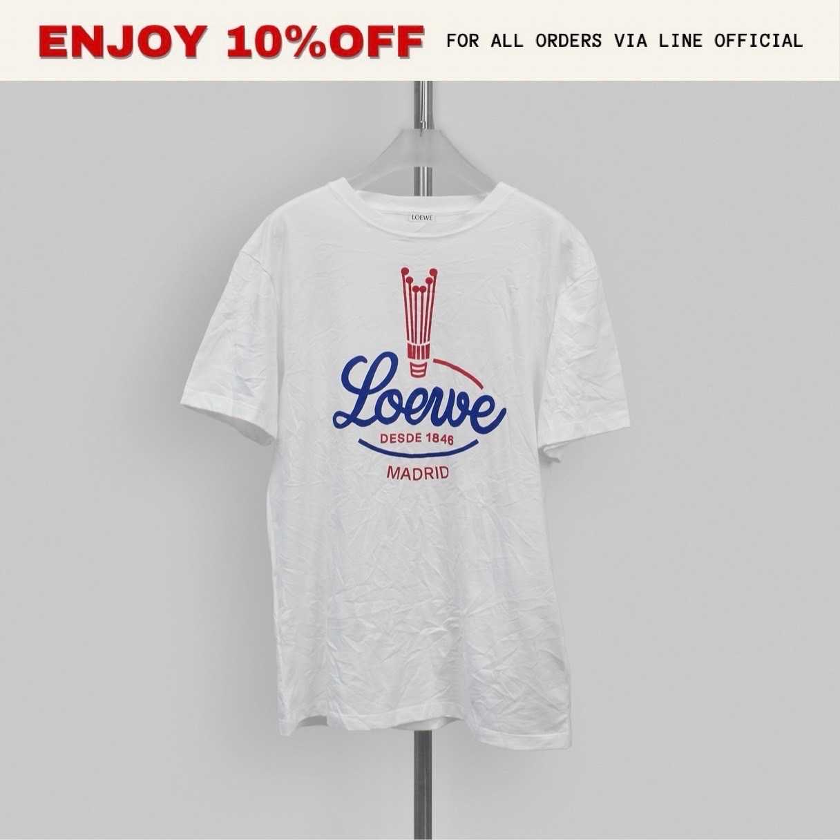 NEW! LOEWE T-Shirt In Cotton Blend สี White | RTW