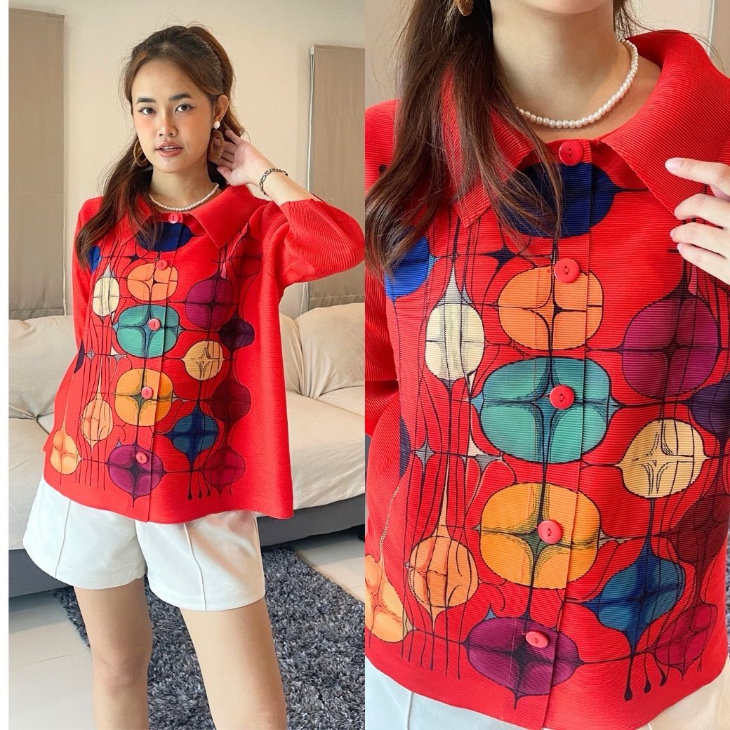 PleatByNisa A796 เสื้ออัดพลีทผ้าพรีเมียม เนื้อผ้าคุณภาพ Polyester100%