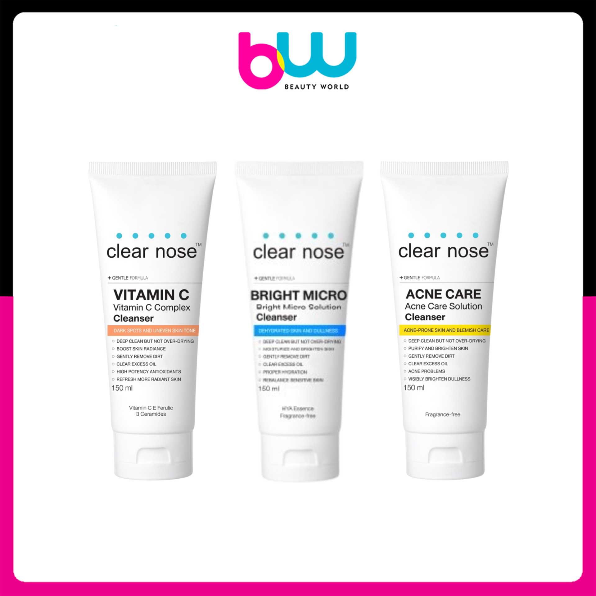 Clear Nose Cleanser 3 สูตร ขนาด 150g เคลีย์โนส โฟมฟ้า,โฟมเหลือง,โฟมส้ม