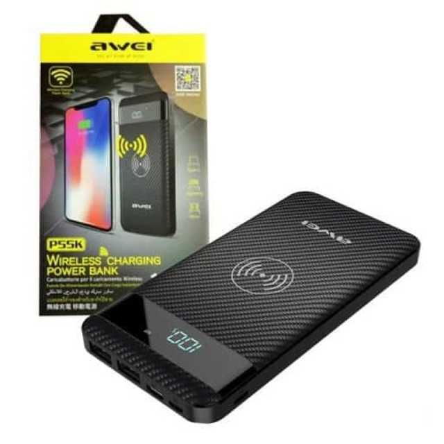 AWEI P55K Wireless Charging พาวเวอร์แบงค์ ความจุ 10000 mAh แบบชาร์จไร้สาย..จร้า