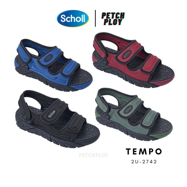 Scholl รุ่น Tempo 2U-2742 รองเท้าแตะ Unisex สกอลล์ สายคาดปรับได้ กระชับรูปเท้า พื้นสูง นุ่มแน่น ท...