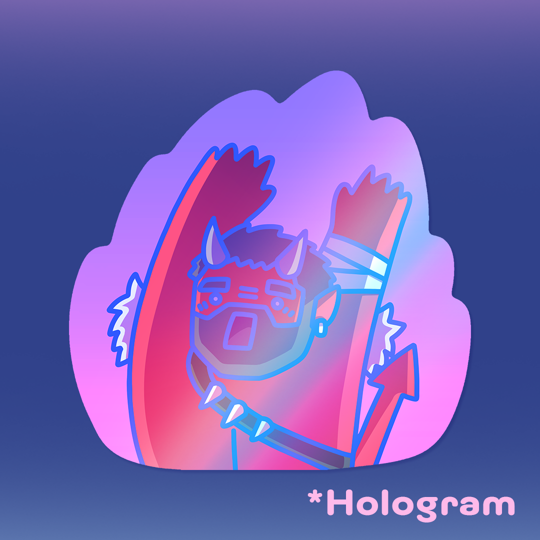 Zax burn Hologram sticker