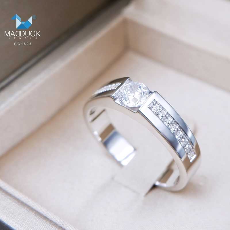 Madduckjewels RG1806  แหวนเงินแท้ เพชร CZ ชุบโรเดียม