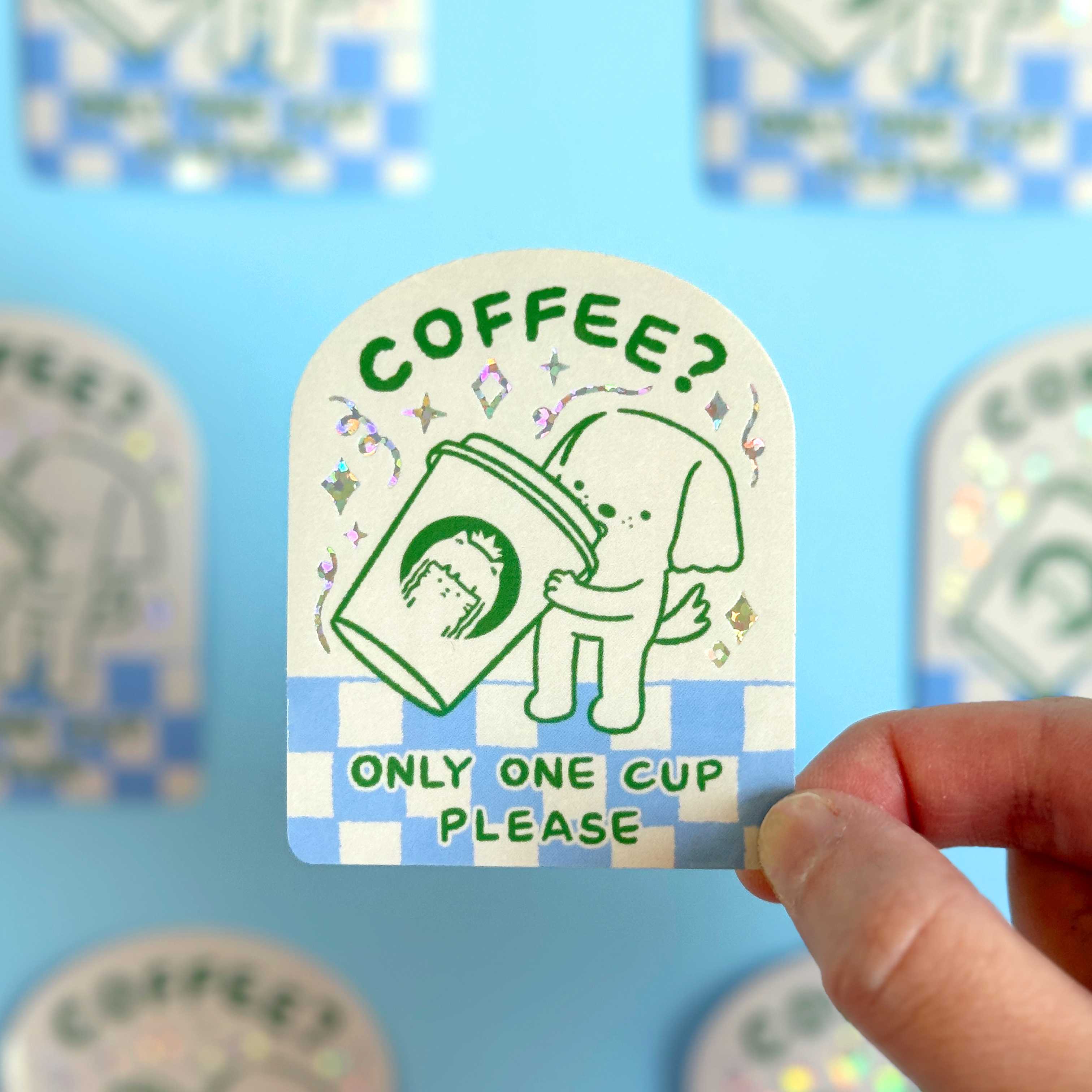 Glitter Sticker สติกเกอร์ - Coffee