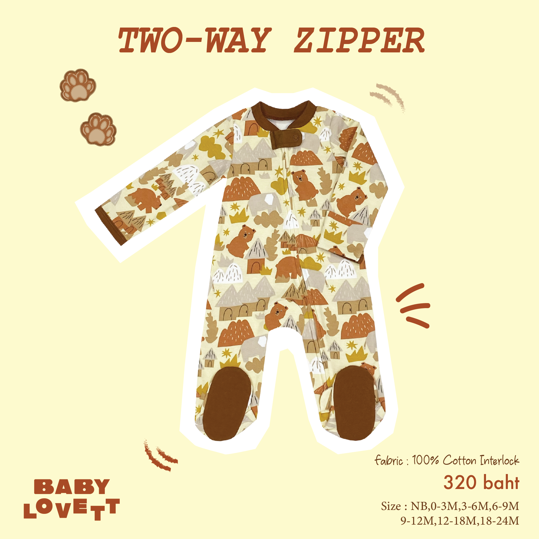 32 Animal - Two-Way Zipper ชุดนอนคลุมเท้า