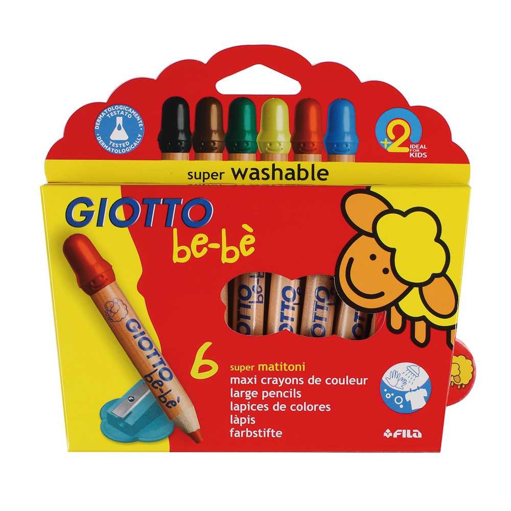 GIOTTO Be-Be Super Large Pencils 6 สี (ดินสอสีไม้แท่งจัมโบ้ 6 สี) 466400