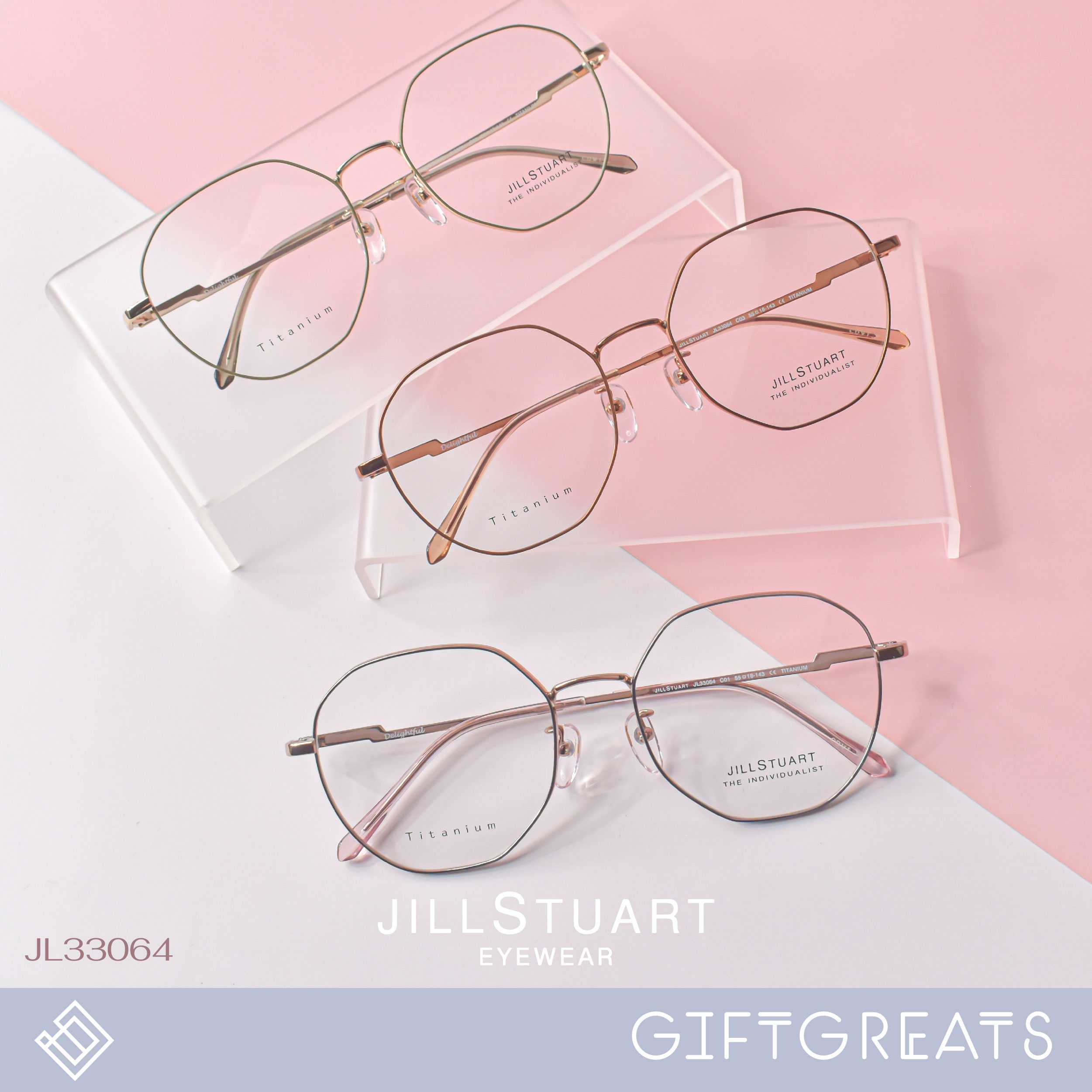 JILL STUART - JL33064 กรอบแว่นไทเทเนียม กรอบพร้อมเลนส์กรองแสงสีฟ้า