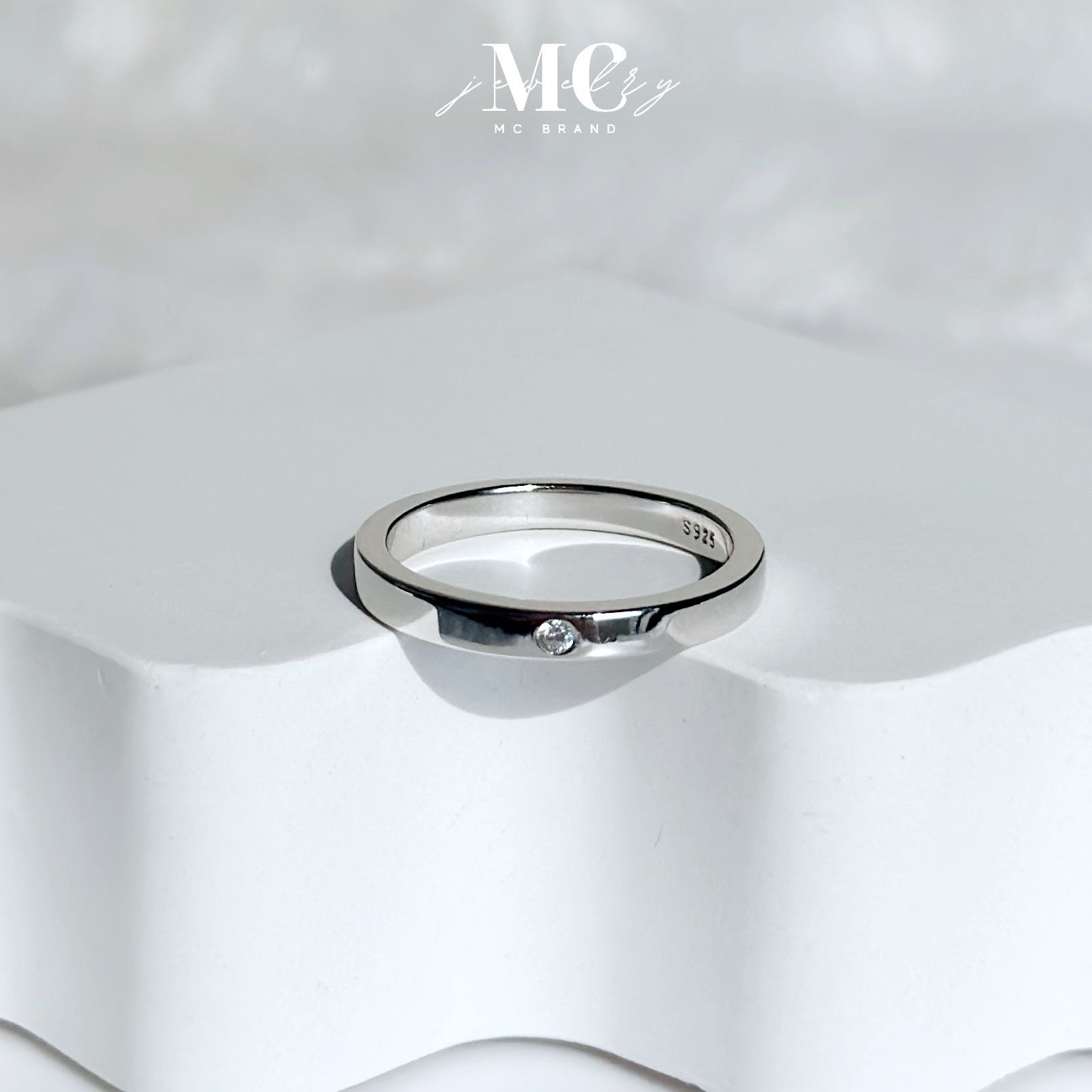 แหวนเงินชุปทองคำขาวรุ่น Classic Diamond 14K💍💕(ได้1 วง)I✅สลักชื่อฟรี🤍ไม่ลอก ไม่แพ้🤍แถมกล่องจิว