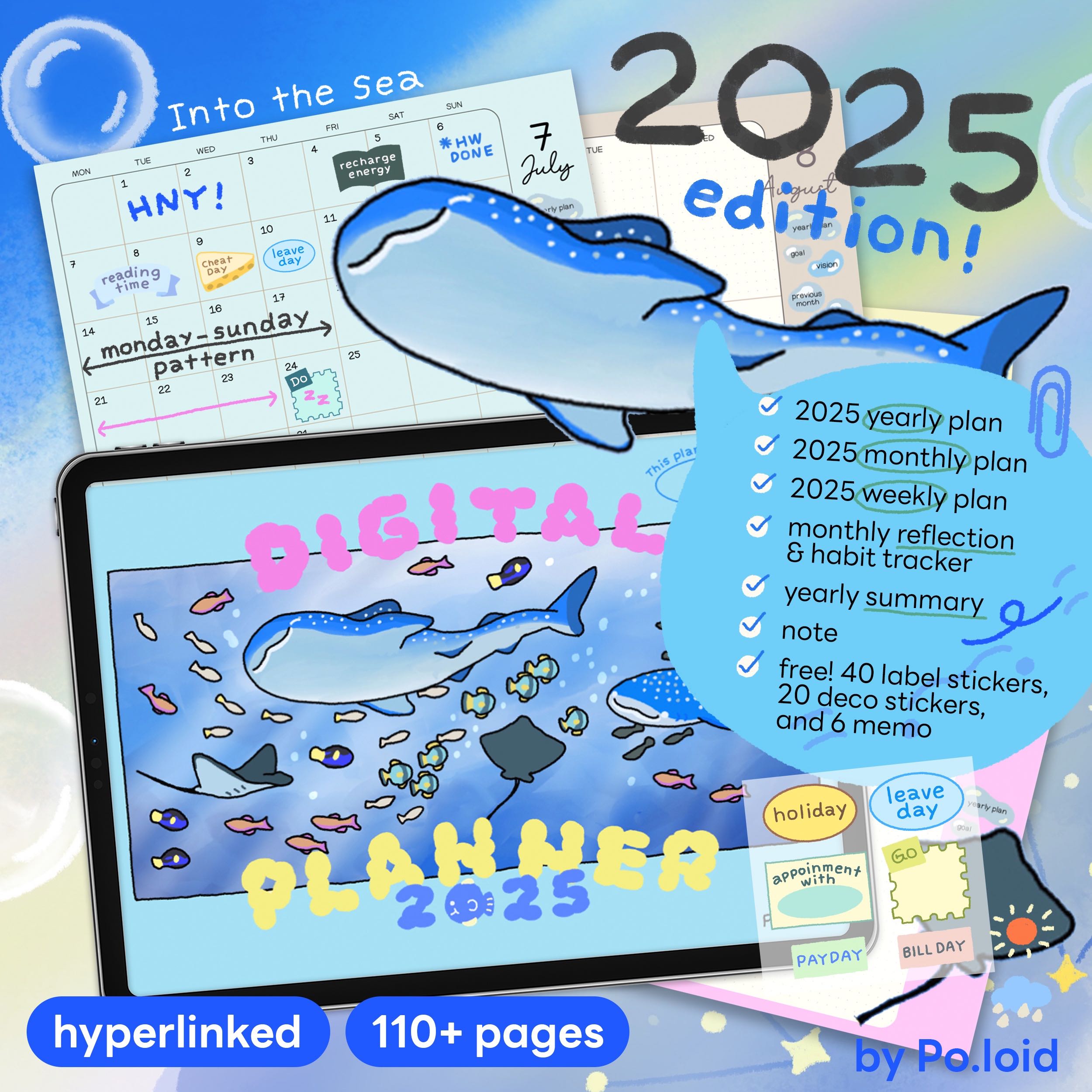Digital planner 2025 (Into the Sea)