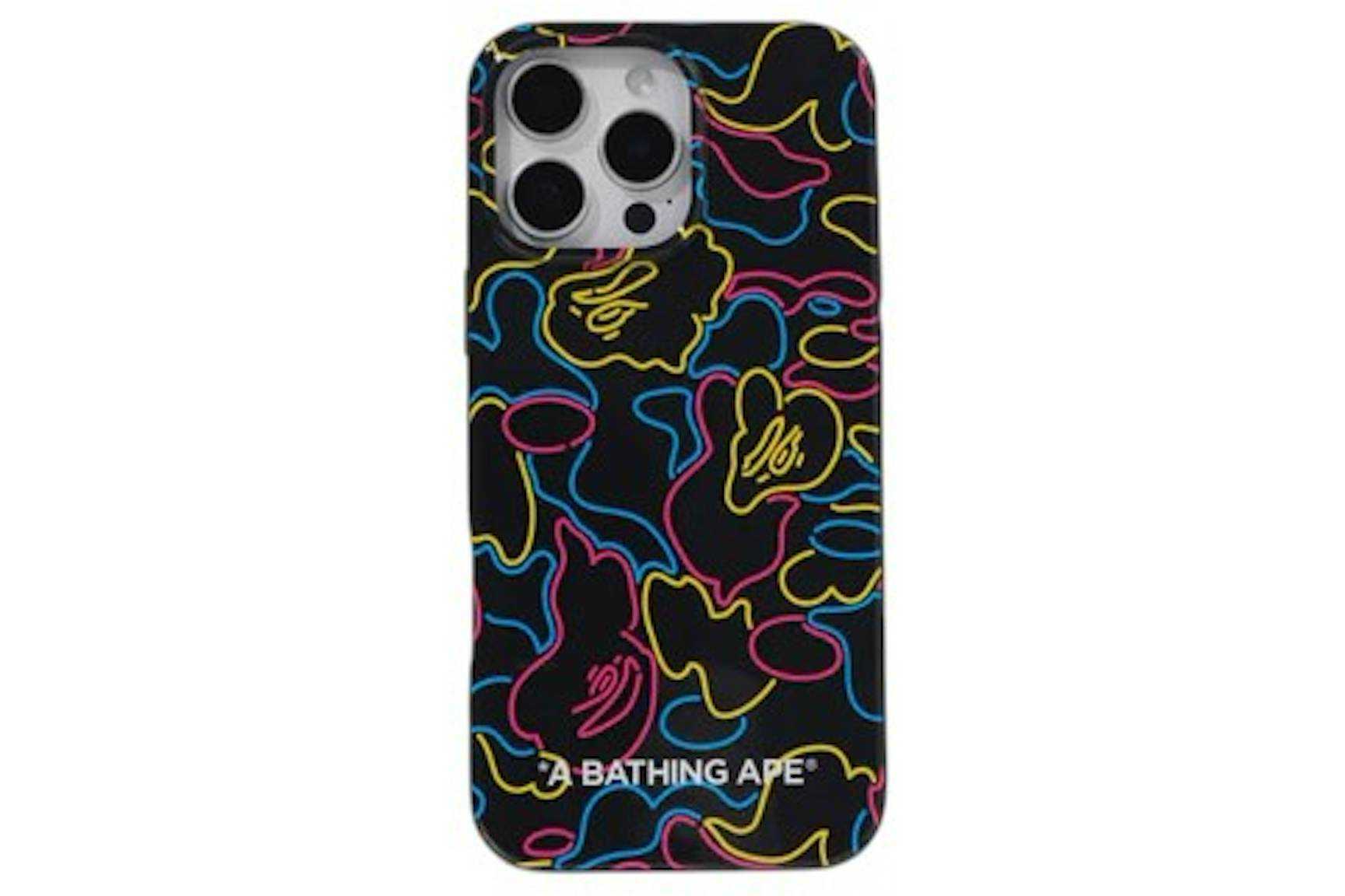 Bape Neon Camo IPhone 16 Pro Max Case Black