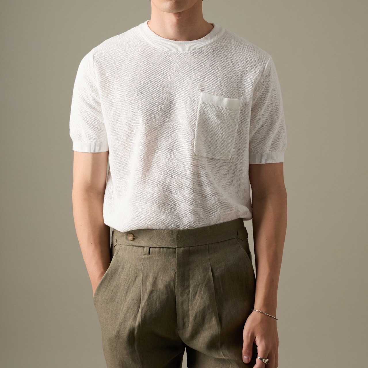 BRANDON KNIT TEE - WHITE