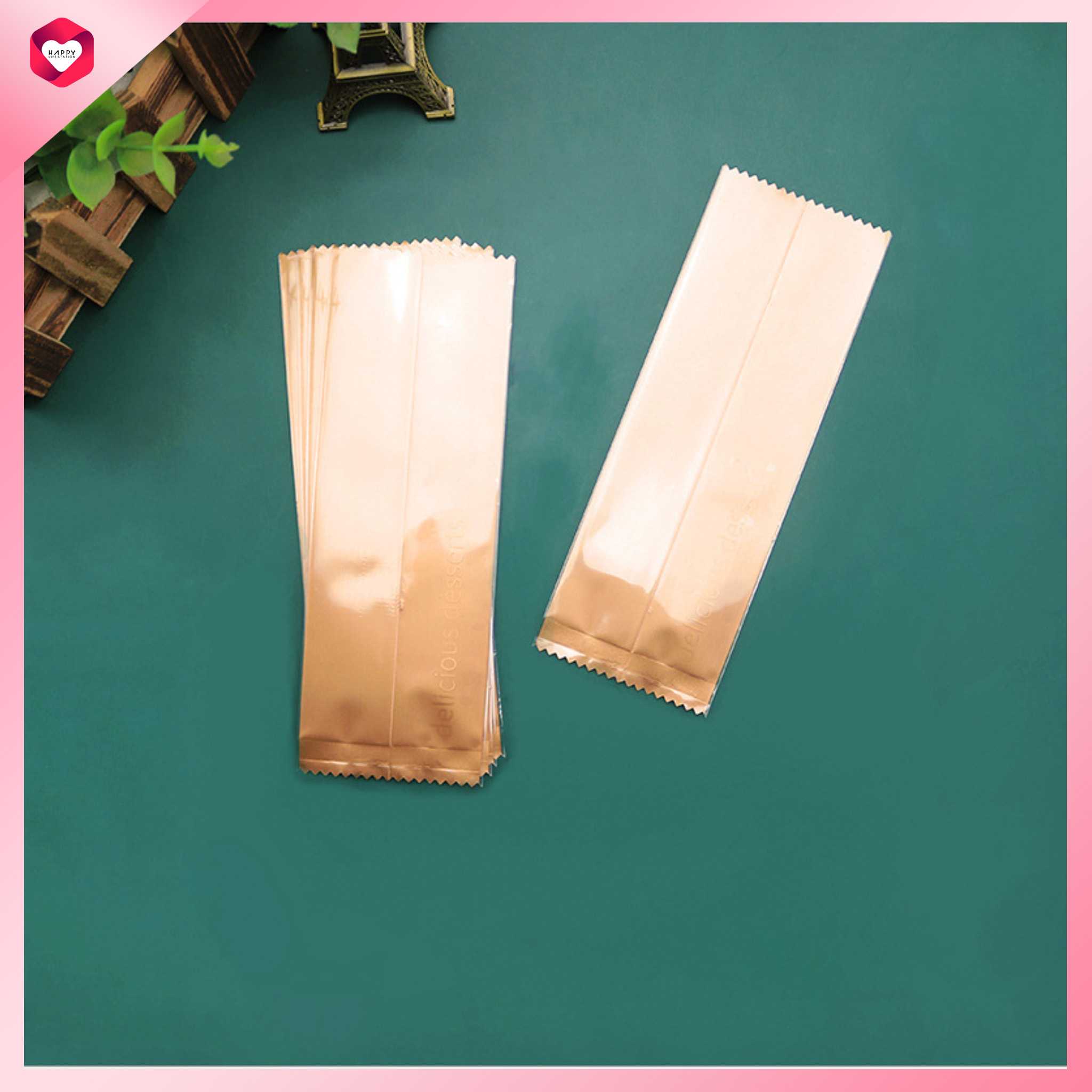 Happylife ถุงซีล 5.5x15 cm  ซองใส่นูกัต ซองใส่ตังเม ซองใส่ขนมตุ๊บตั๊บ  ซองใส่ถั่วตัด
