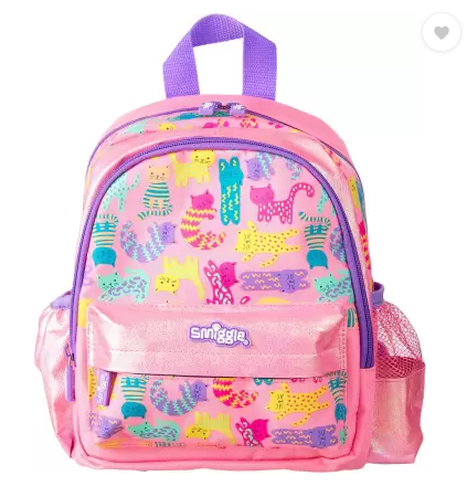 กระเป๋านักเรียนSmiggle กระเป๋า ลายแมว  ขนาด 10 นิ้ว ของแท้ พร้อมส่งในไทย💕✔