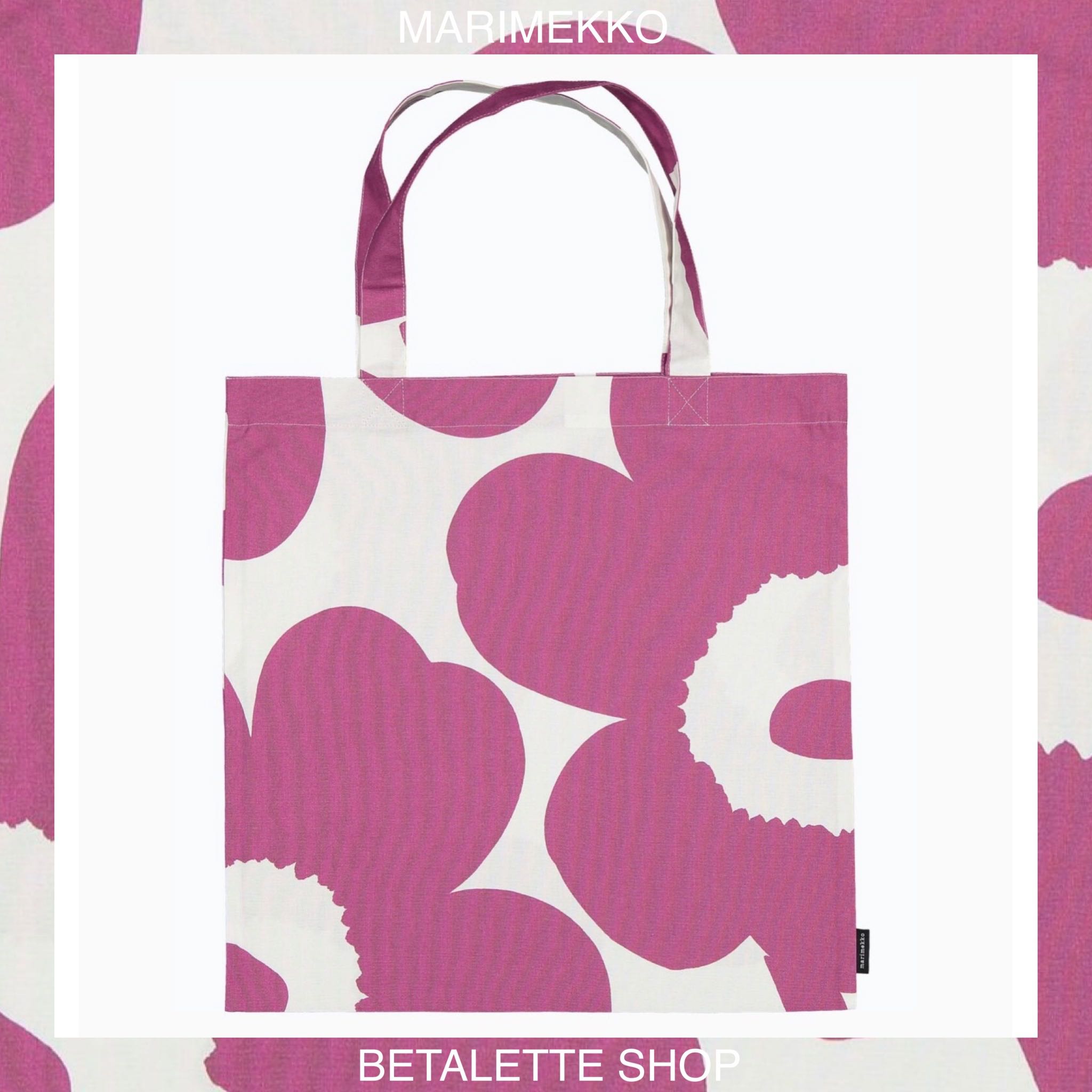 🍇 Marimekko Unikko Tote Bag ลายดอกใหญ่ สีม่วงเปลือกมังคุด 🍇