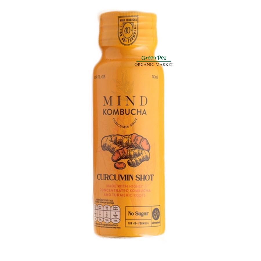 Mind Kombucha  Cucumin shot เครื่องดื่มคอมบูชะเข้มข้น ช็อต 50ml. อาหารยอดฮิต