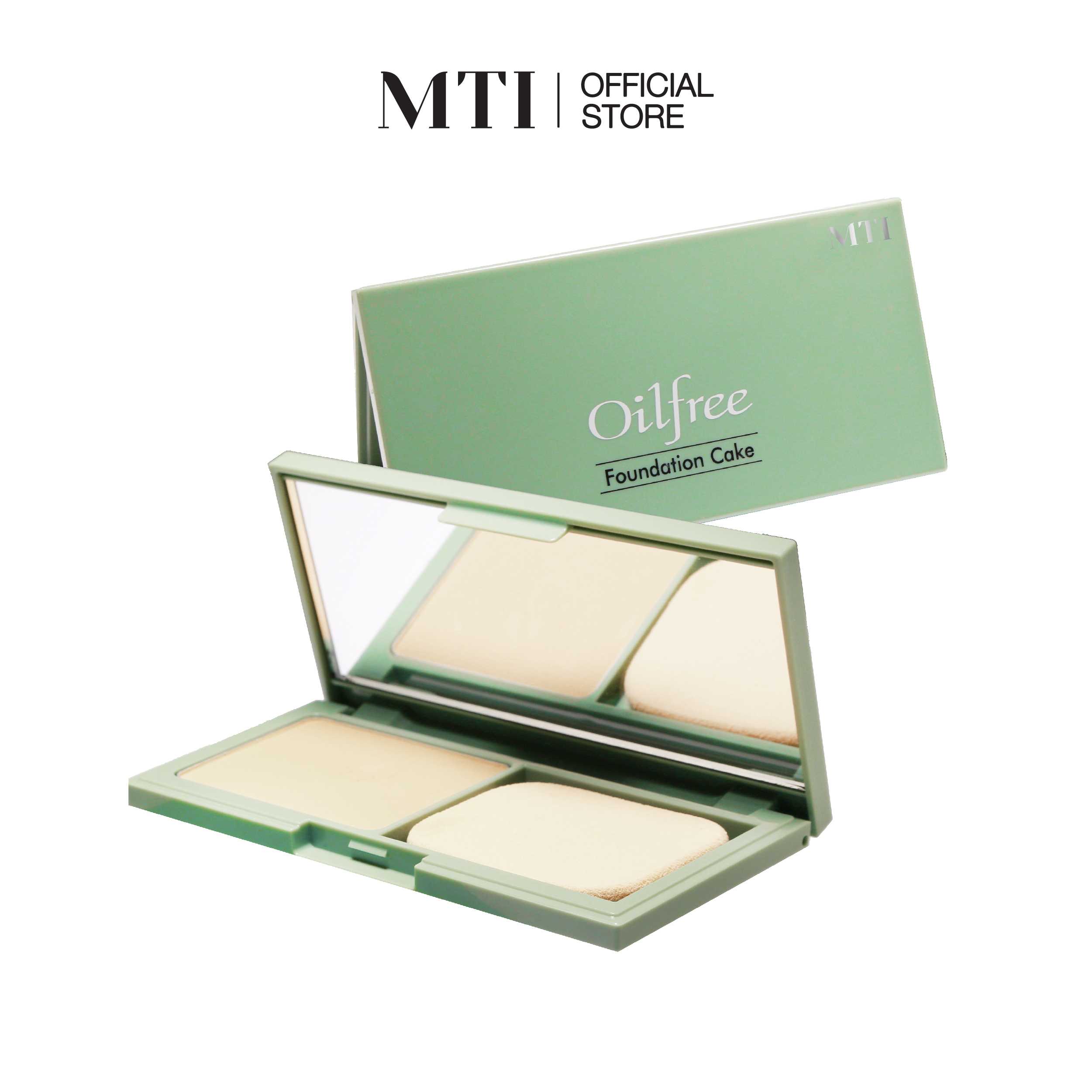 MTI Oil Free แป้งผสมรองพื้น สูตรคุมความมัน ติดทน กันน้ำ SPF20 ขนาด 10 กรัม