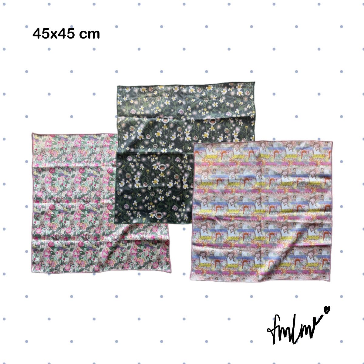 🎨 Design Hand-draw Scarf your flower sarah fabric 45x45 cm