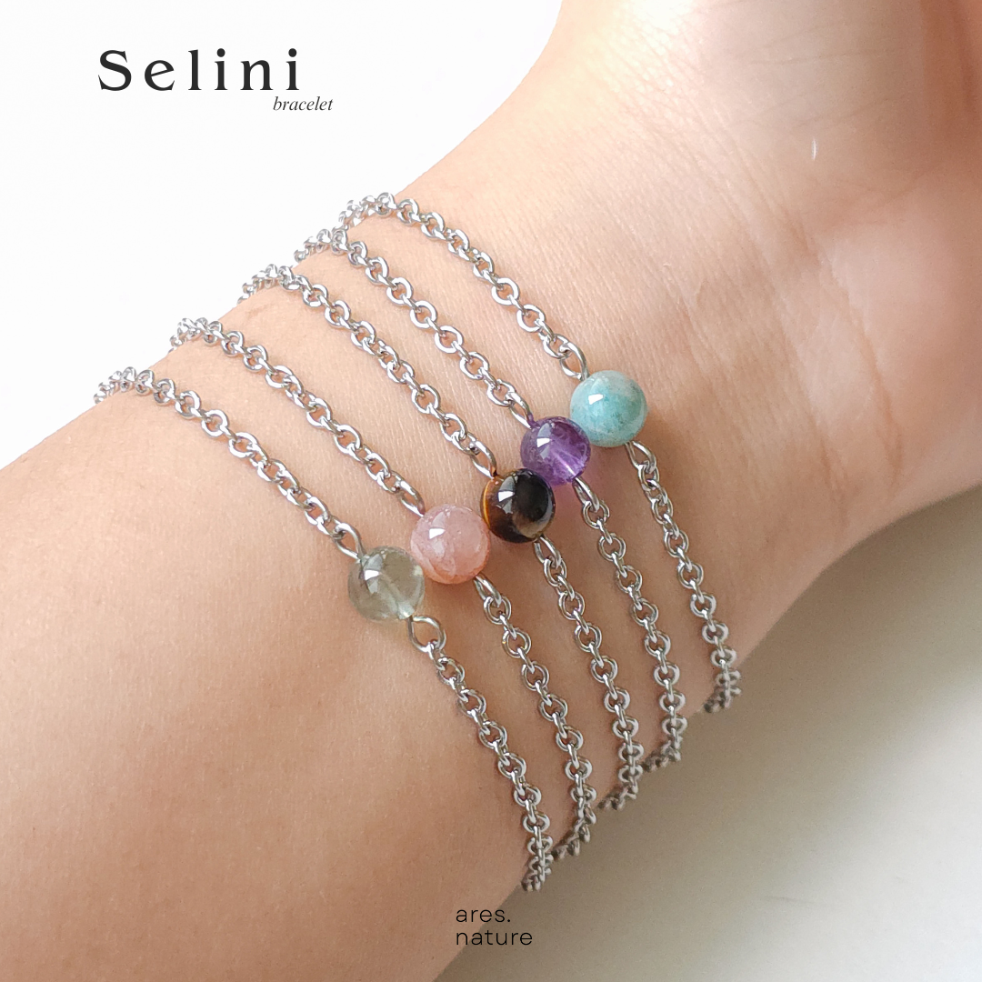 ares.nature - สร้อยข้อมือหินรุ่น Selini เลือกหินเองได้ กำไลหิน กำไลหินแท้
