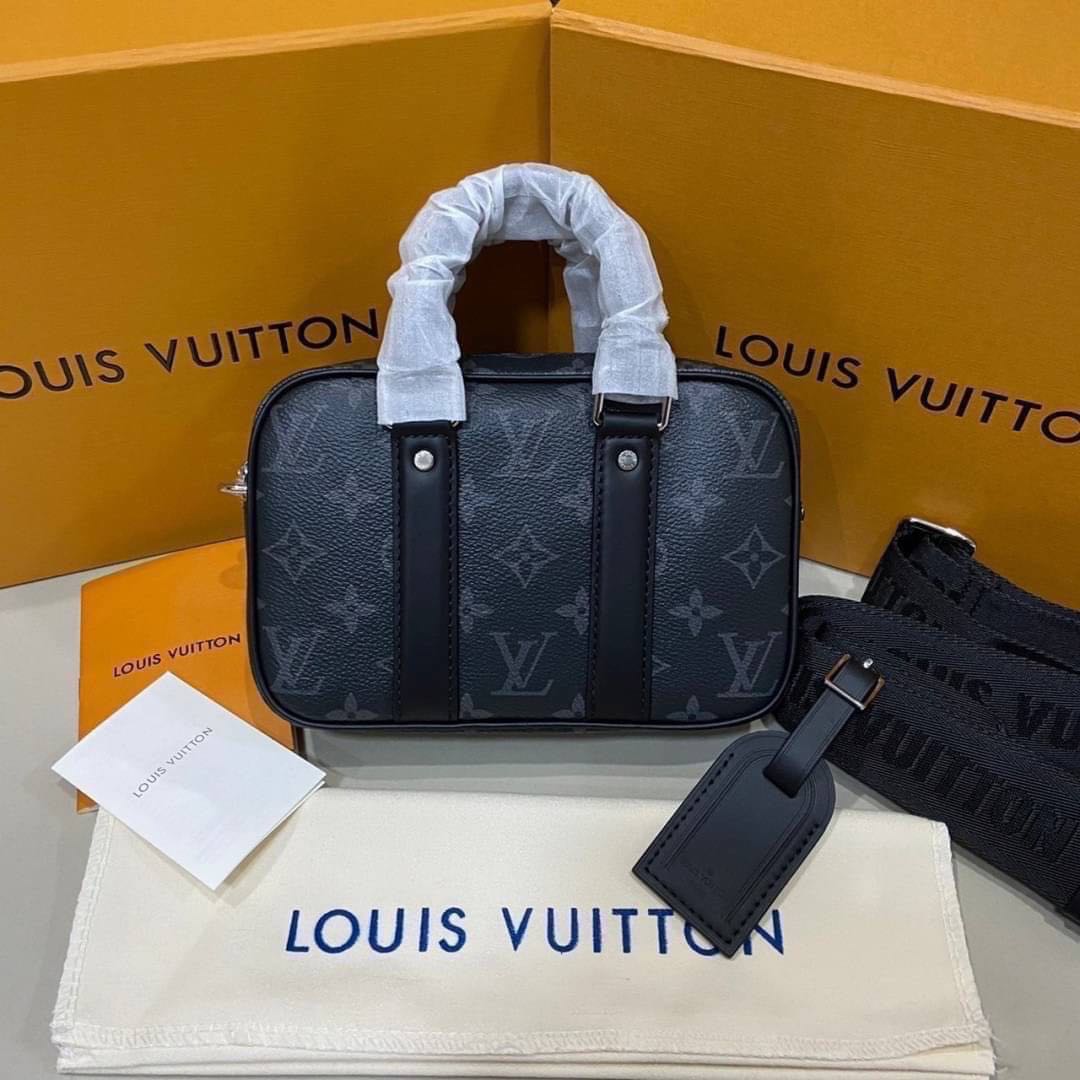 LOUIS VUITTON NANO PORTE DOCUMENTS VOYAGE MONOGRAM ECLIPSE CROSSBODY BAG