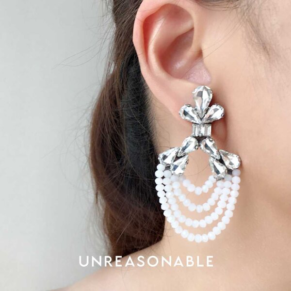 ต่างหู Bead สีขาว น้ำหนักเบา สวยใส่สบาย UA0728-01 Unreasonable Accessories