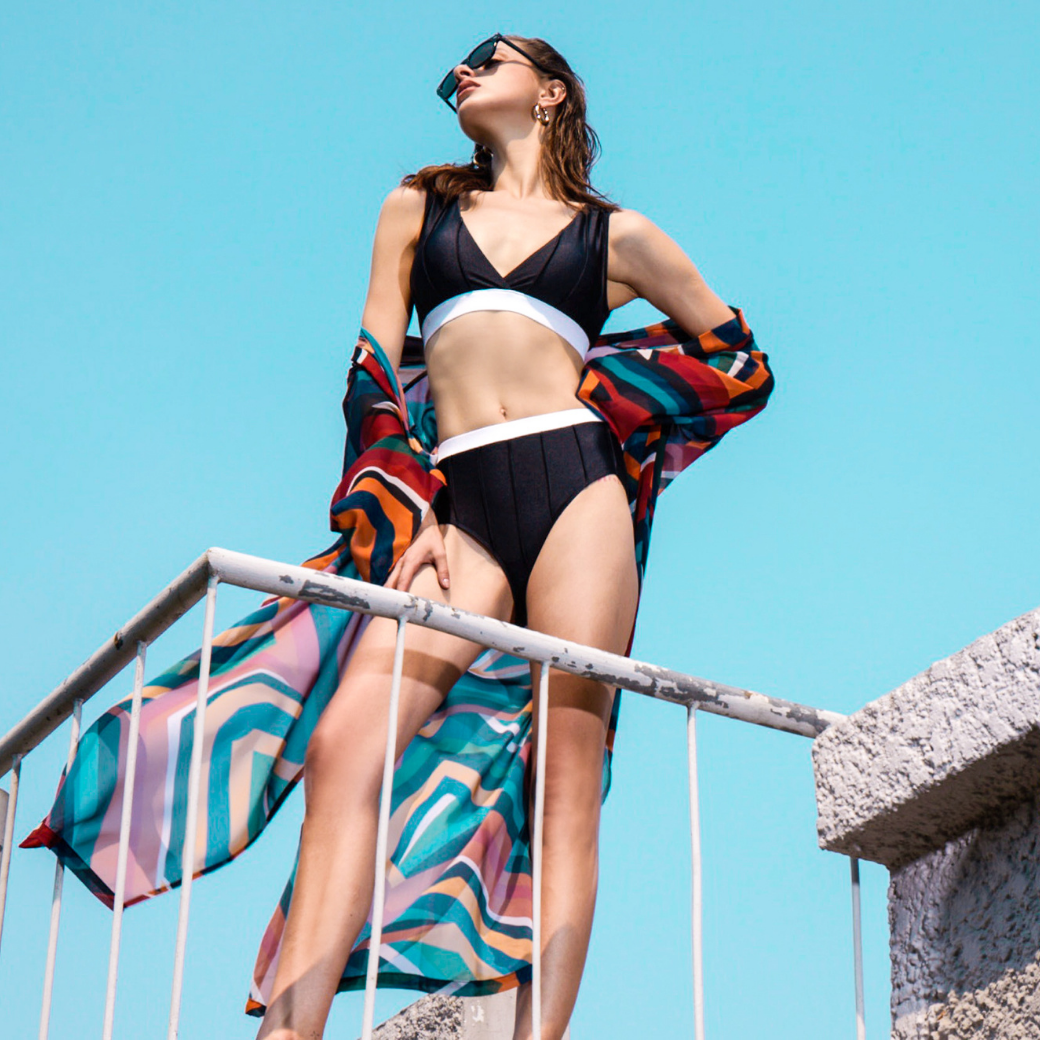 [Coralist Swimwear] ชุดว่ายน้ำทูพีซ Two-piece รุ่น 'Rayne' สีดำ Midnight (CREX163)