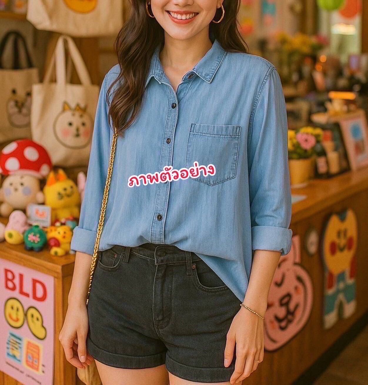 เสื้อยีนส์บาง ใส่สบาย เนื้อผ้าคุณภาพ งานห้าง งานนอกมือ2