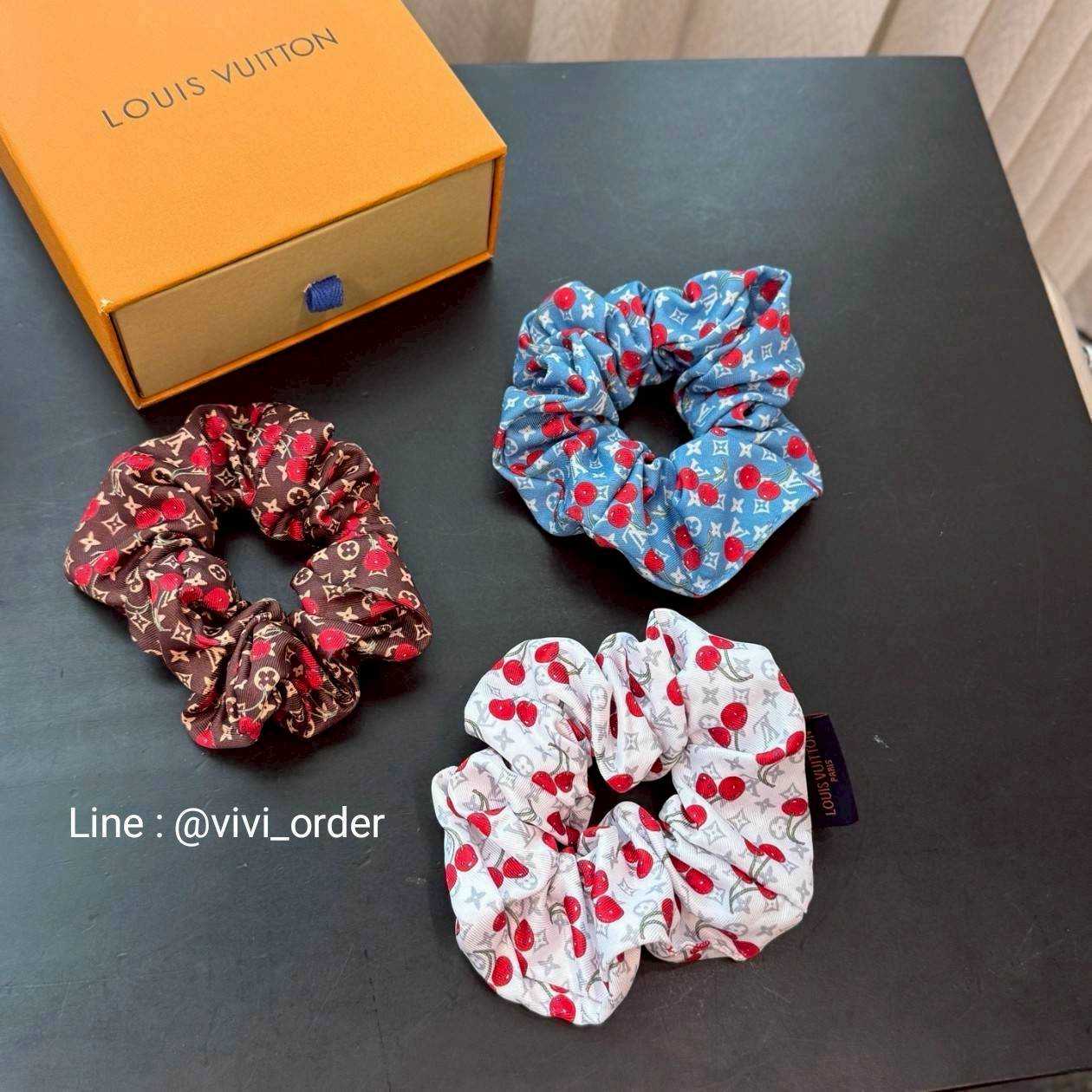 ( SALE ) LOUIS VUITTON CHERRY MONOGRAM SCRUNCHIE