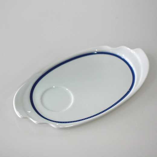 ถาดอาหารว่าง กระเบื้องปอร์ซเลน ลายกนก ลายขอบสีน้ำเงิน รอยัล ปอร์ซเลน Royal Porcelain