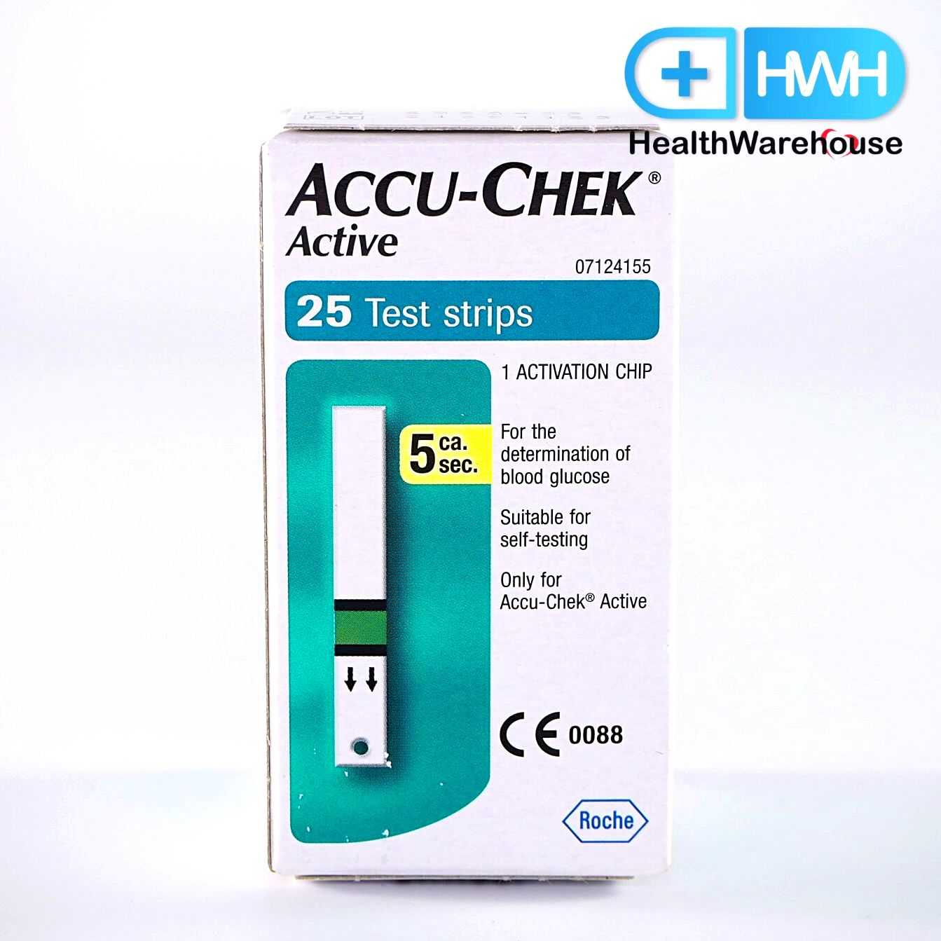 Accu-chek Active Test Strips 25 pieces/box ( รุ่นใหม่ ไม่มีโค้ด no code )