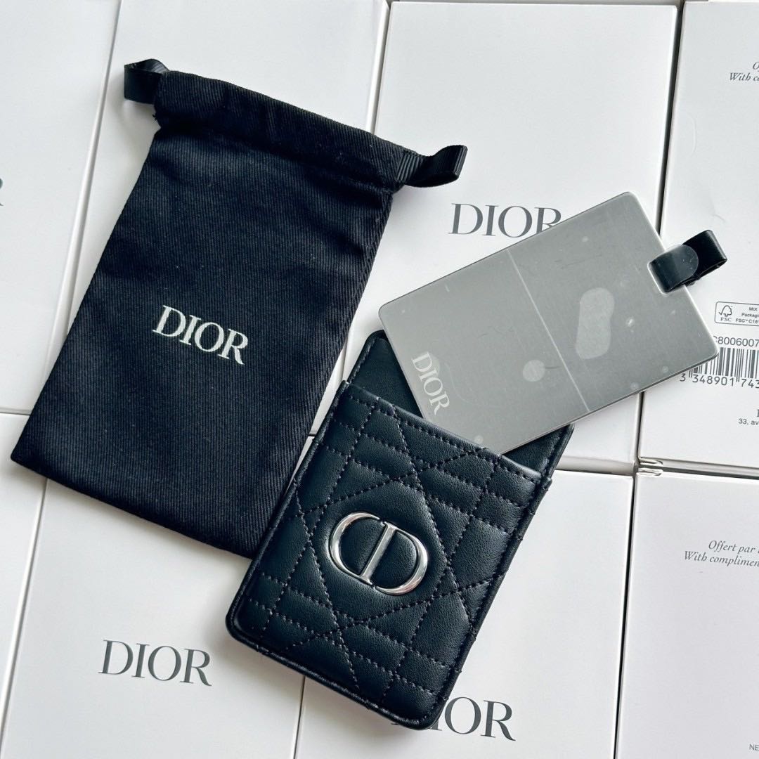 Dior Gift  Rouge Dior Card Holder  พร้อมกระจก + ถุงผ้าสีดำ