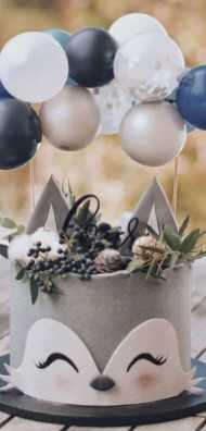 ลูกโป่งวันเกิดปักเค้ก • Birthday Balloon (Navy + White)
