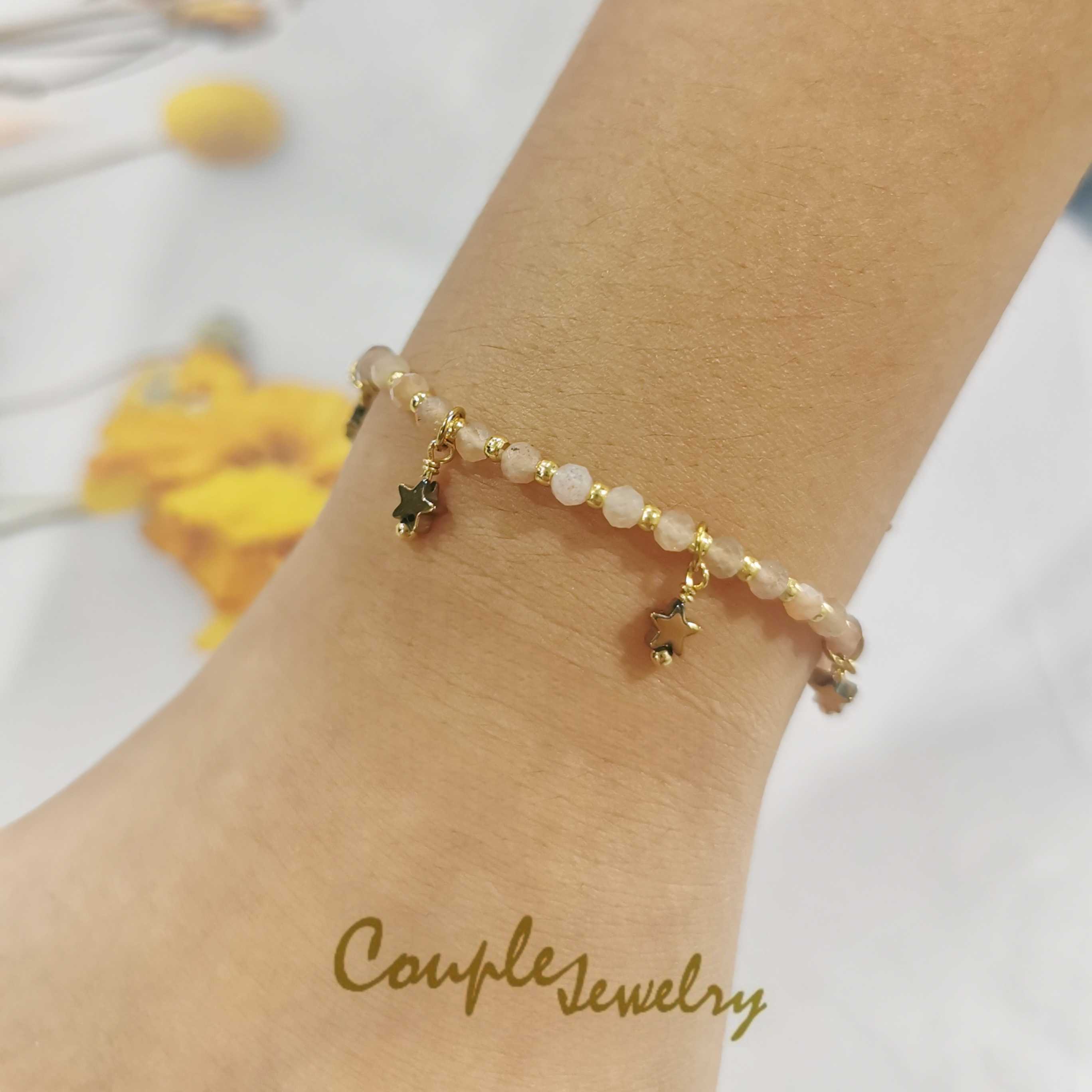 COUPLE-JEWELRY​ : Star​ lines​ bracelet​s(Sunstone)​