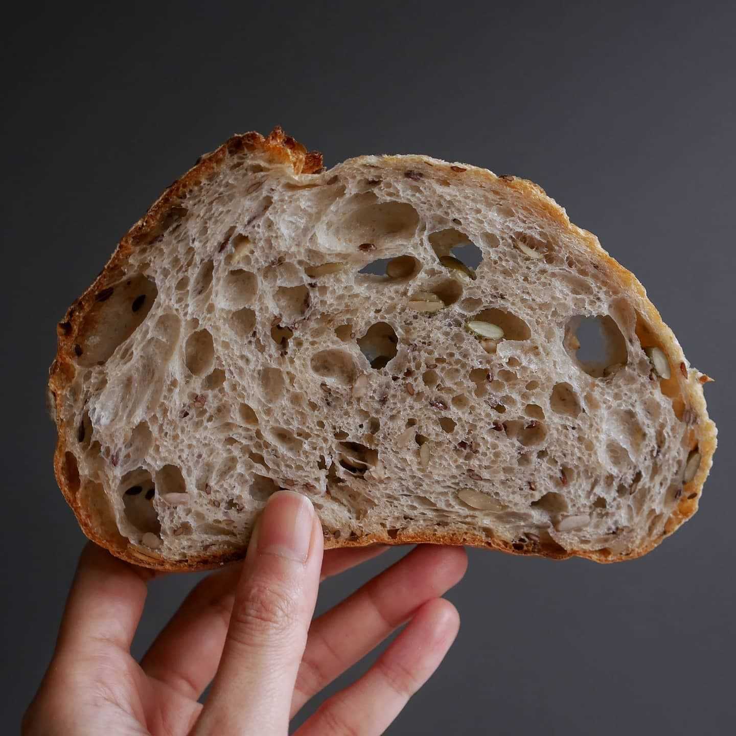 Seeded batard hybrid sourdough