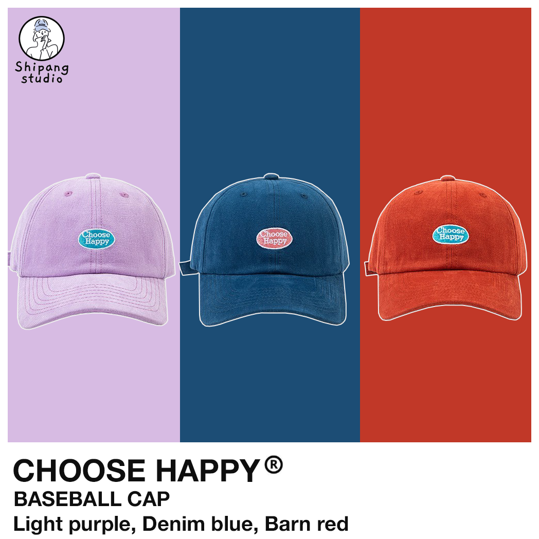 หมวกแก๊ป หมวกเบสบอล ปักลาย Choose Happy มี 3 สี